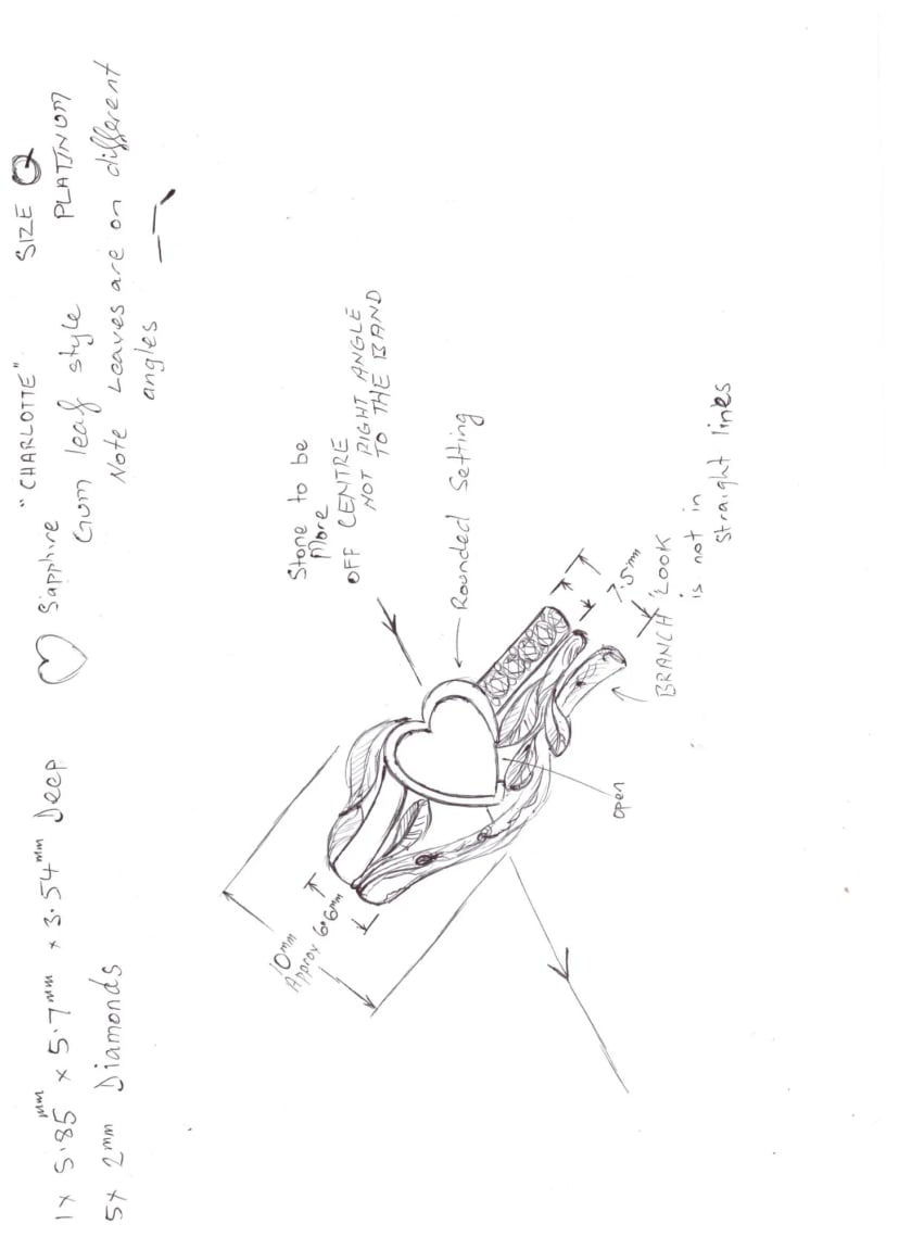 Custom Design Sketch - Custom jewellery by Underwoods Fine Jewellers North Lakes