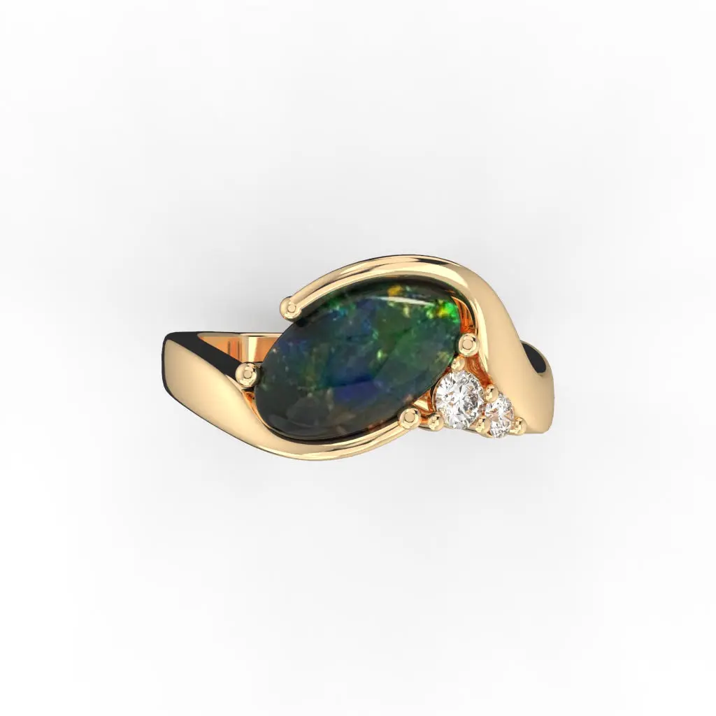 Black Opal Ring - Custom jewellery by Underwoods Fine Jewellers North Lakes