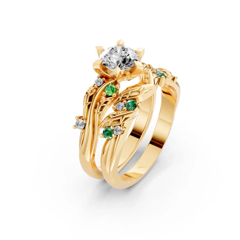 Leaf Design Bridal Set - Custom jewellery by Underwoods Fine Jewellers North Lakes